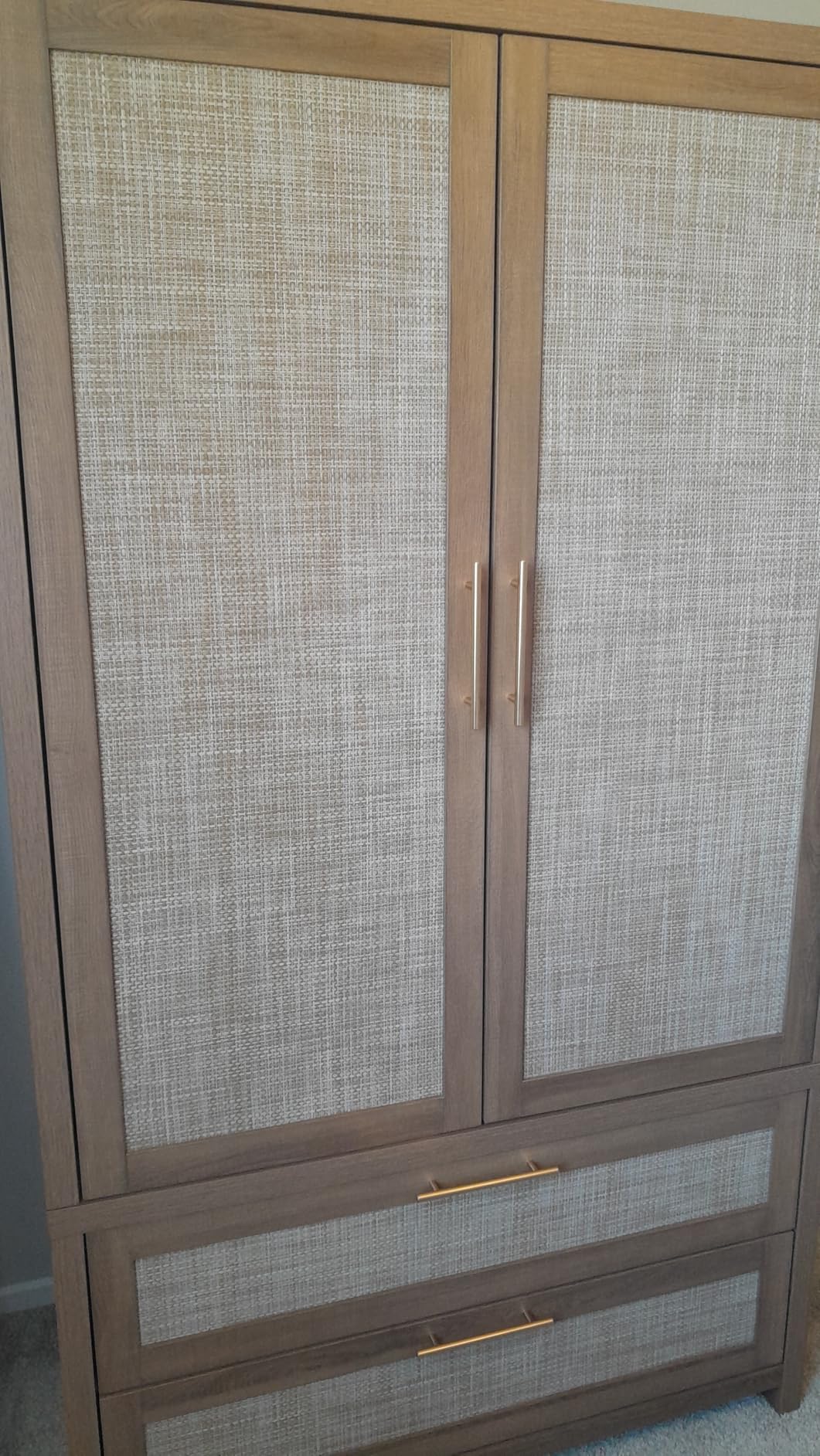SICOTAS 71 inch Rattan Wardrobe Closet: Armoire Wardrobe with Drawers | Farmhouse Boho Storage Cabinet with Hanging Rod, Large-Capacity Deep Armoire Clothes Organizer for Bedroom, Cloak Room customer photo 2