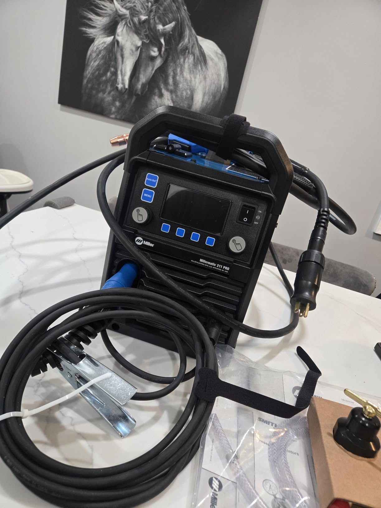 Millermatic 211 PRO MIG Welder Machine, Dual-Voltage, Auto-Set | 120/240V MIG welder; Welds steel, aluminum to 3/8 in; thick; Features Auto-Set, Dyna-Pulse, upgradable software customer photo 2