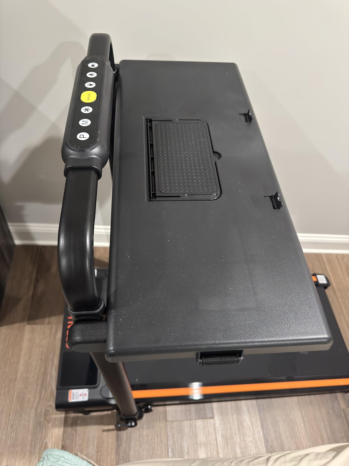 Walking Pad with 12% Incline, Under Desk Walking Pad Treadmill with Handle Bar & Removable Desk Workstation, 3 in 1 3.5HP Foldable Treadmill 300lbs Capacity for Home Office with Remote Control customer photo 2