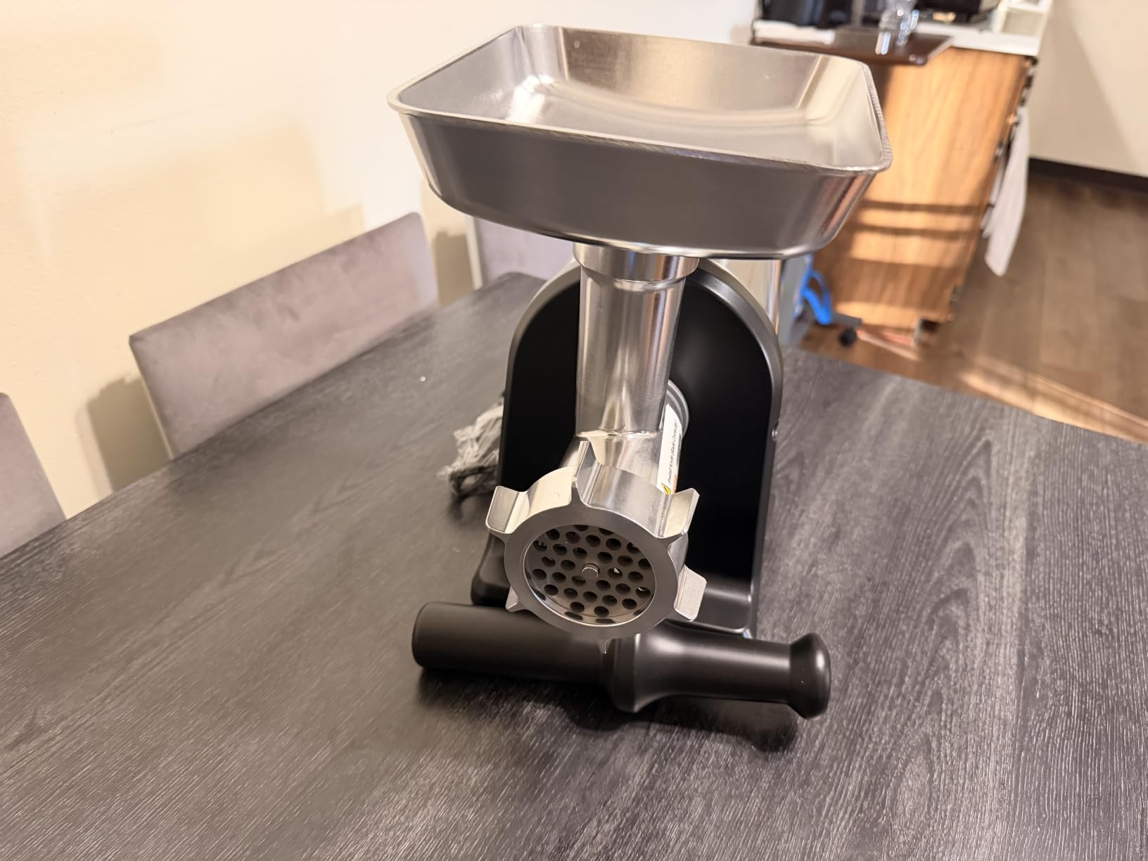 AAOBOSI #12 Meat Grinder, [3000W] 3 Speed Meat Grinder Heavy Duty: Built-in Storage Box, 2 Blades,4 Plates,3 Sausage Stuffers,Kibbe Kit,Meat Claw & Burger Press customer photo 2