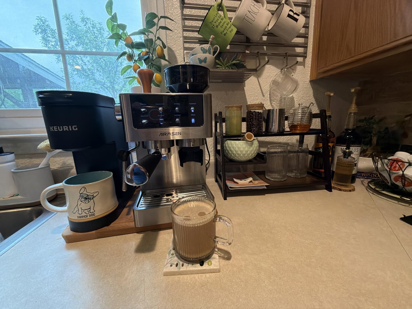 AIRMSEN Espresso Machines with Burr Grinder, 20 Bar, Milk Frother Steam Wand, Stainless Steel Coffee Maker for Home customer photo 1