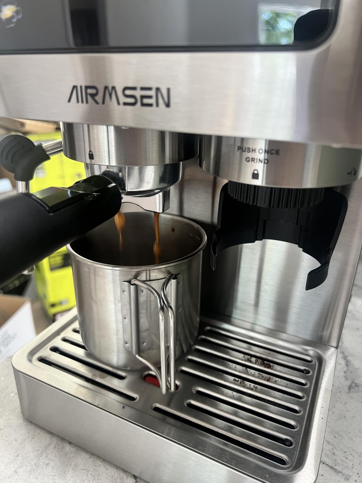 AIRMSEN Espresso Machines with Burr Grinder, 20 Bar, Milk Frother Steam Wand, Stainless Steel Coffee Maker for Home customer photo 2