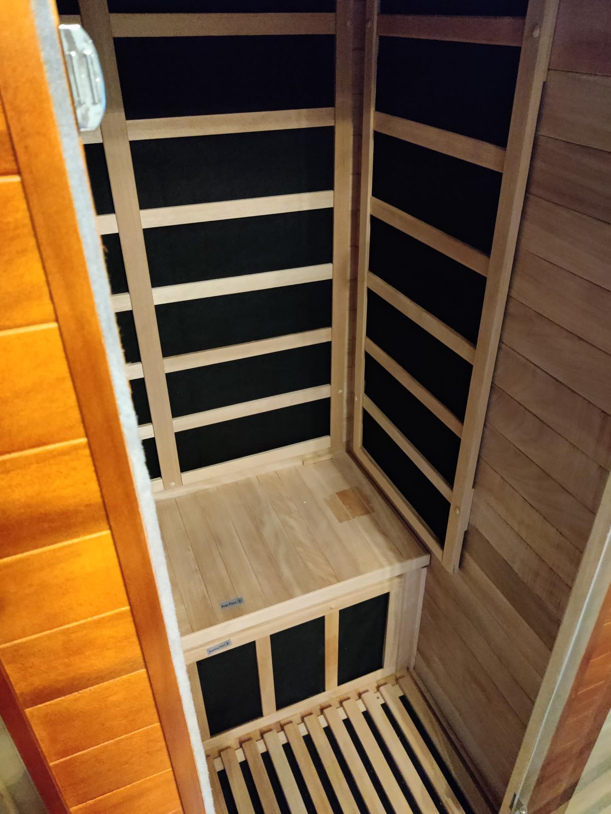 X-Vcak 1-2 Person Infrared Sauna, Dry Heat Sauna with Red Light Therapy, Bluetooth, Radio, 7-Color Therapy Light for Home, Indoor, Gym, Wellness Center, 40 x 36 x 73 inch, Brown customer photo 2