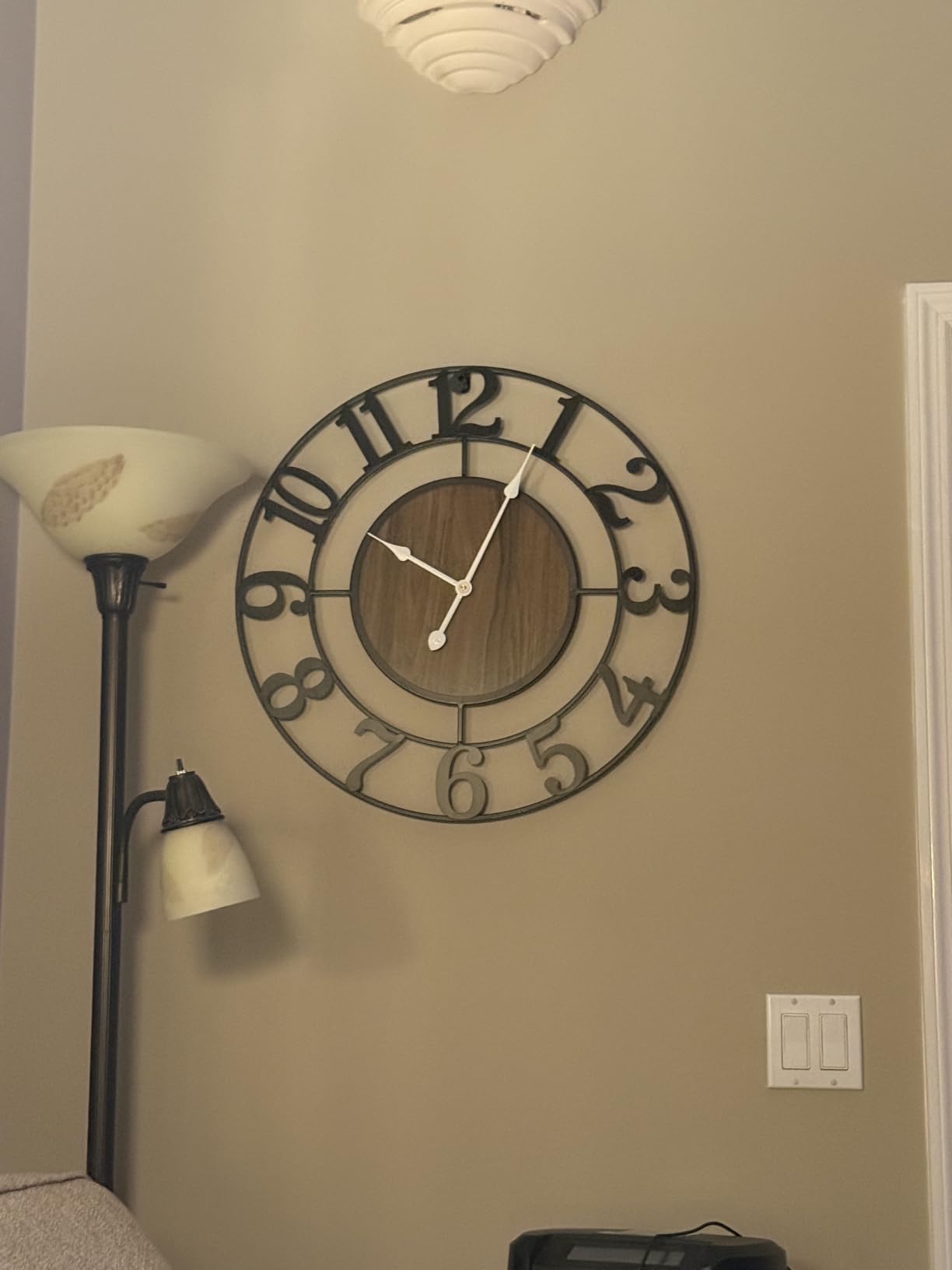 Large Metal Wall Clock, 30 Inch Retro Decorative Silent, Non Ticking, Battery Operated Modern Big Wood Wall Clock for Living Room, Farmhouse, Bedroom, Fireplace, Kitchen, Office, Home Decor customer photo 1