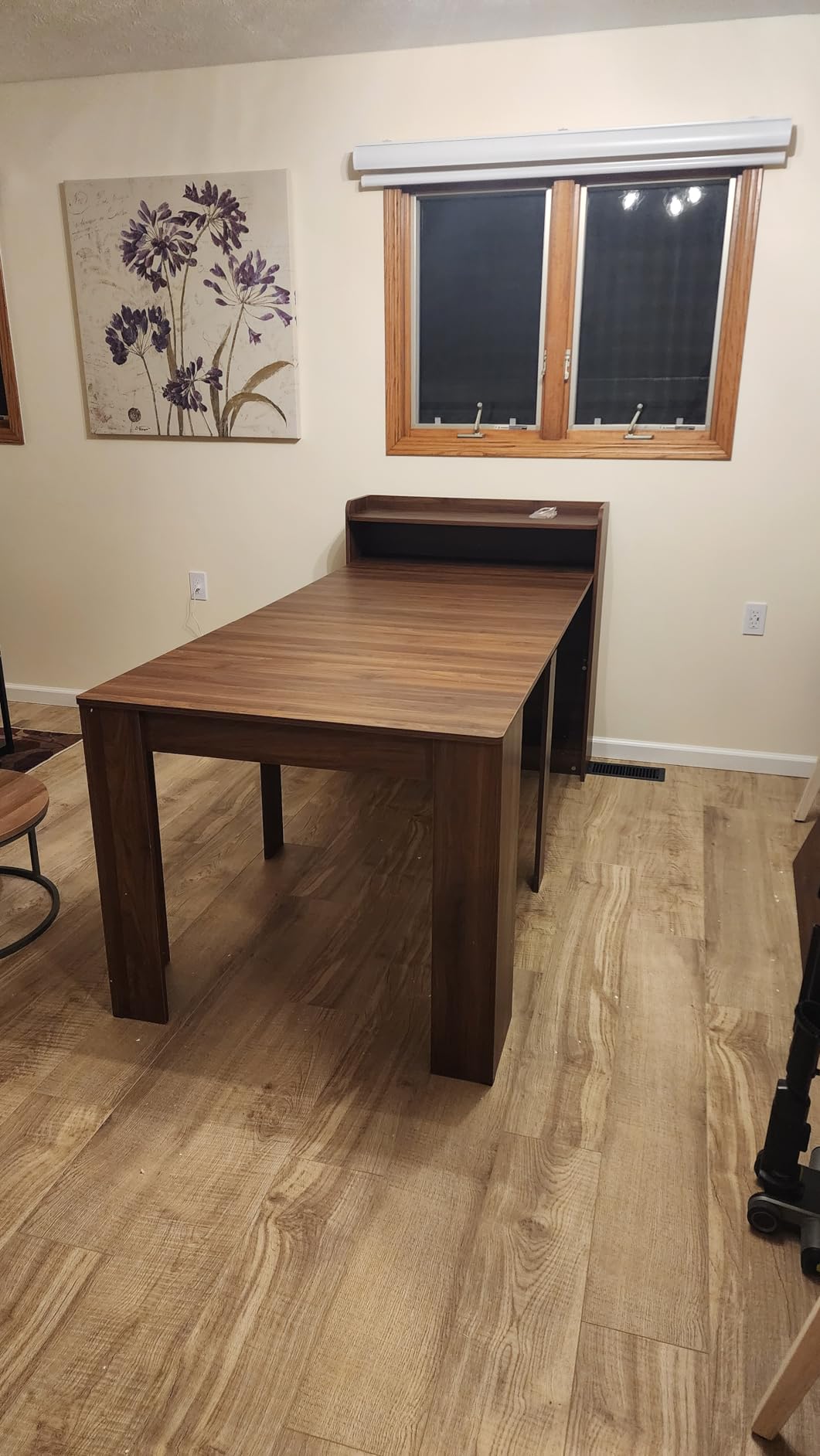 Extendable Dining Table, Transformer Folding Console Table for 2-12 People, Space Saving Dining Room Table for Apartments & Homes, Walnut customer photo 2