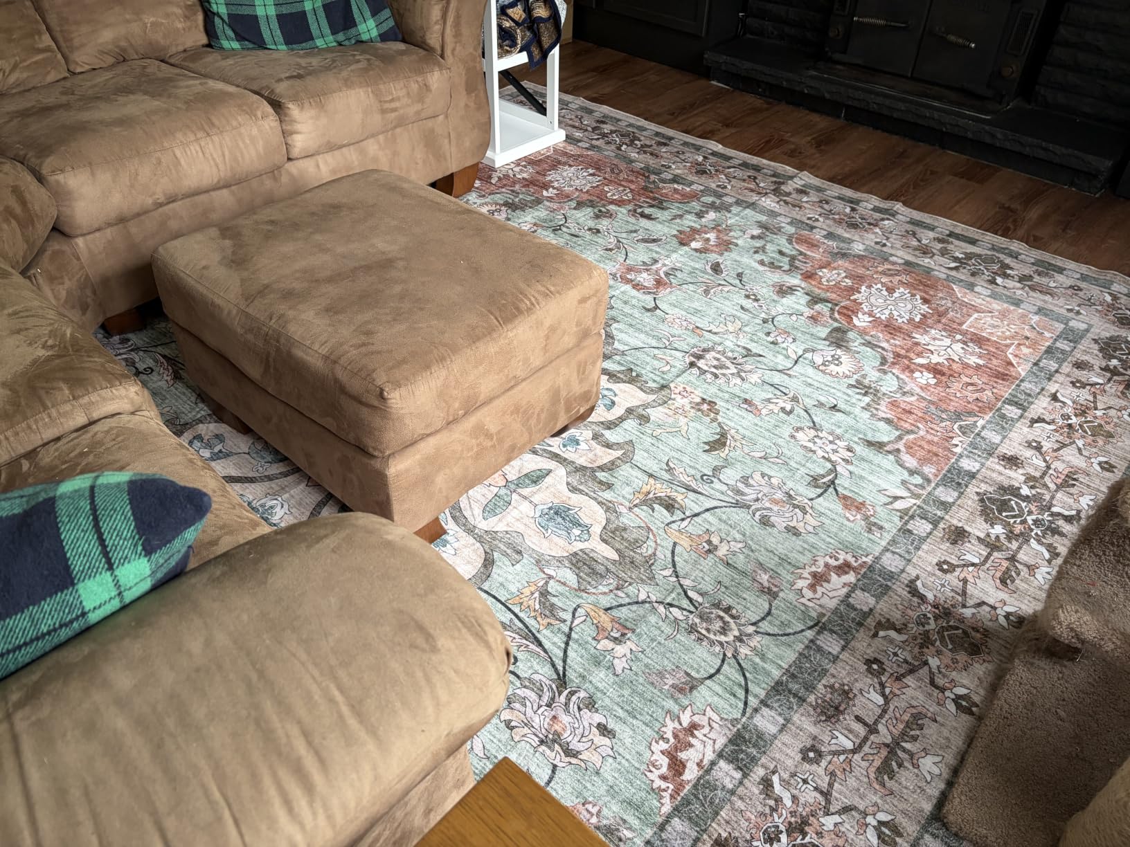 5x7 Area Rugs Living Room Rug: Washable Vintage Boho Rug No Slip Stain Resistant Soft Carpet Indoor Floor Floral Large Carpets for Bedroom Dining Room Farmhouse Nursery Hallway Home Office Beige customer photo 2