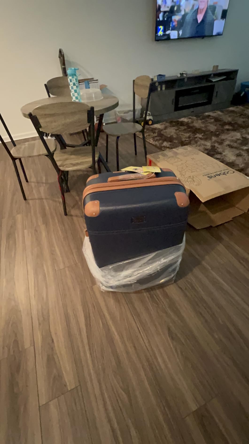 Luggage Sets 5 Piece, Expandable Suitcases with Detachable Wheels, Blue | Suitcases with 360° Detachable Spinner Wheels, Waterproof ABS Hardshell, Anti-Scratch, Duffel&Toiletry Bag, Telescopic Handle customer photo 1