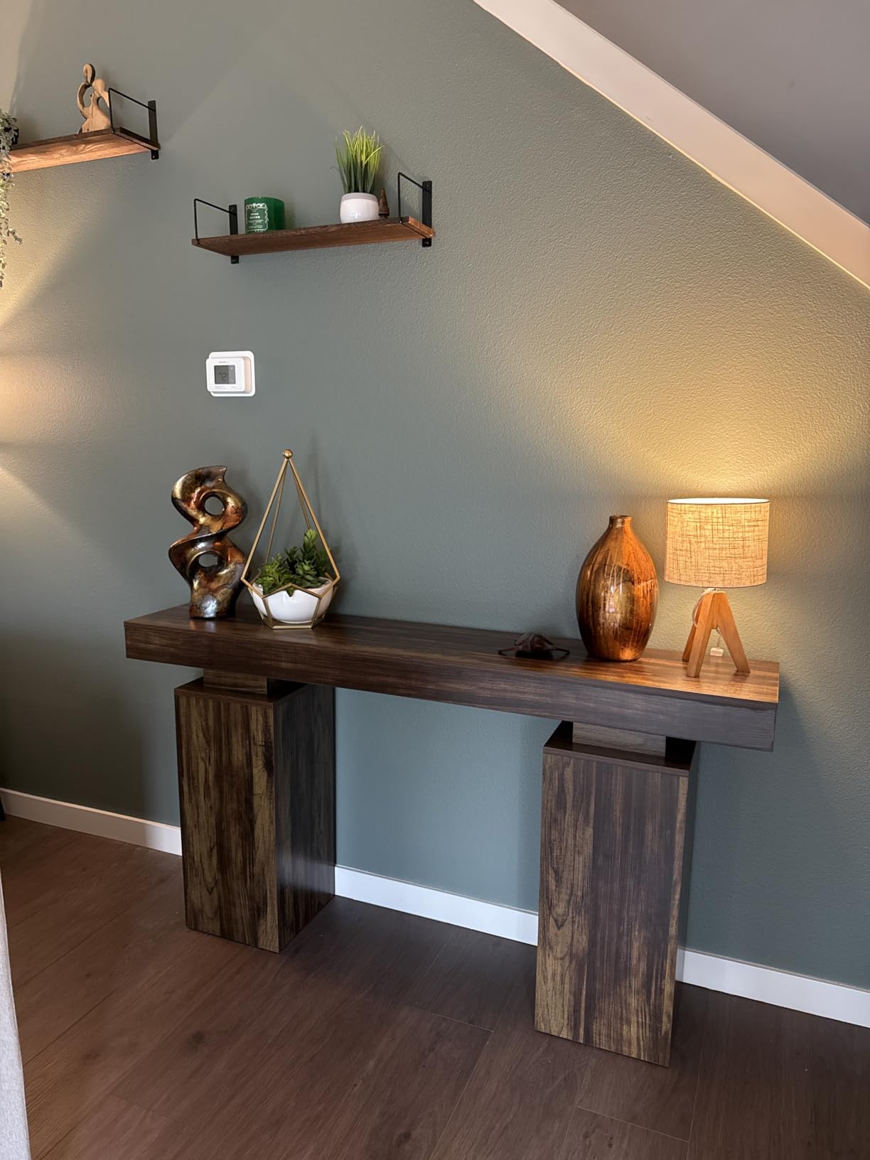 Tribesigns 63-Inch Long Console Table, Farmhouse Entryway Table Behind Couch, Wooden Foyer Stand Entry Station, Modern Hallway Accent Furniture for Living Room Decor, Entrance, Black customer photo 1