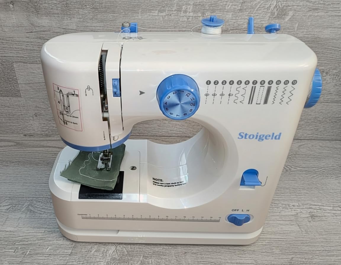Stoigeld Sewing Machine for Beginners with 20Pcs Fabric & 32Pcs Sewing Threads Kit, Portable Sewing Machine with 12 Built-in Stitches & 2 Speed(High-Low Speeds)-SM-725 customer photo 2
