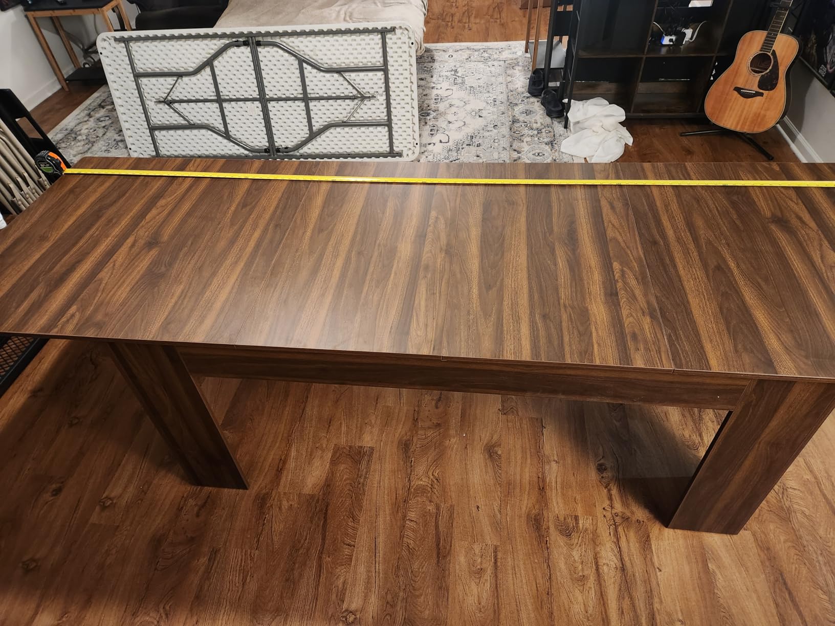70.8-110 Inch Extendable Dining Table for 6-10 Person, Wooden Dining Room Table, Modern Extendable Table for Gatherings, Meeting for Small Kitchens, Dining Office Areas(Natural) customer photo 2