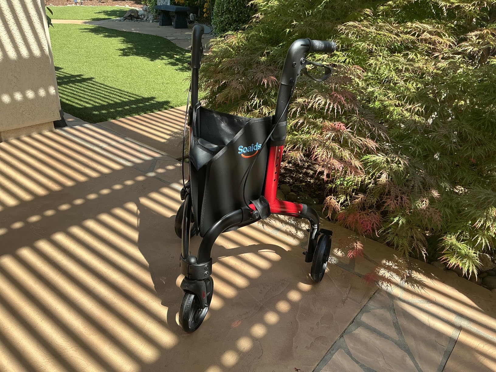 3 Wheel Walkers for Seniors, Lightweight Foldable Rolling Rollator | Compact Mobility Aid with Bag and Hand Brakes, Swivel Front Wheel, Height Adjustable, Fits 5'-5'7