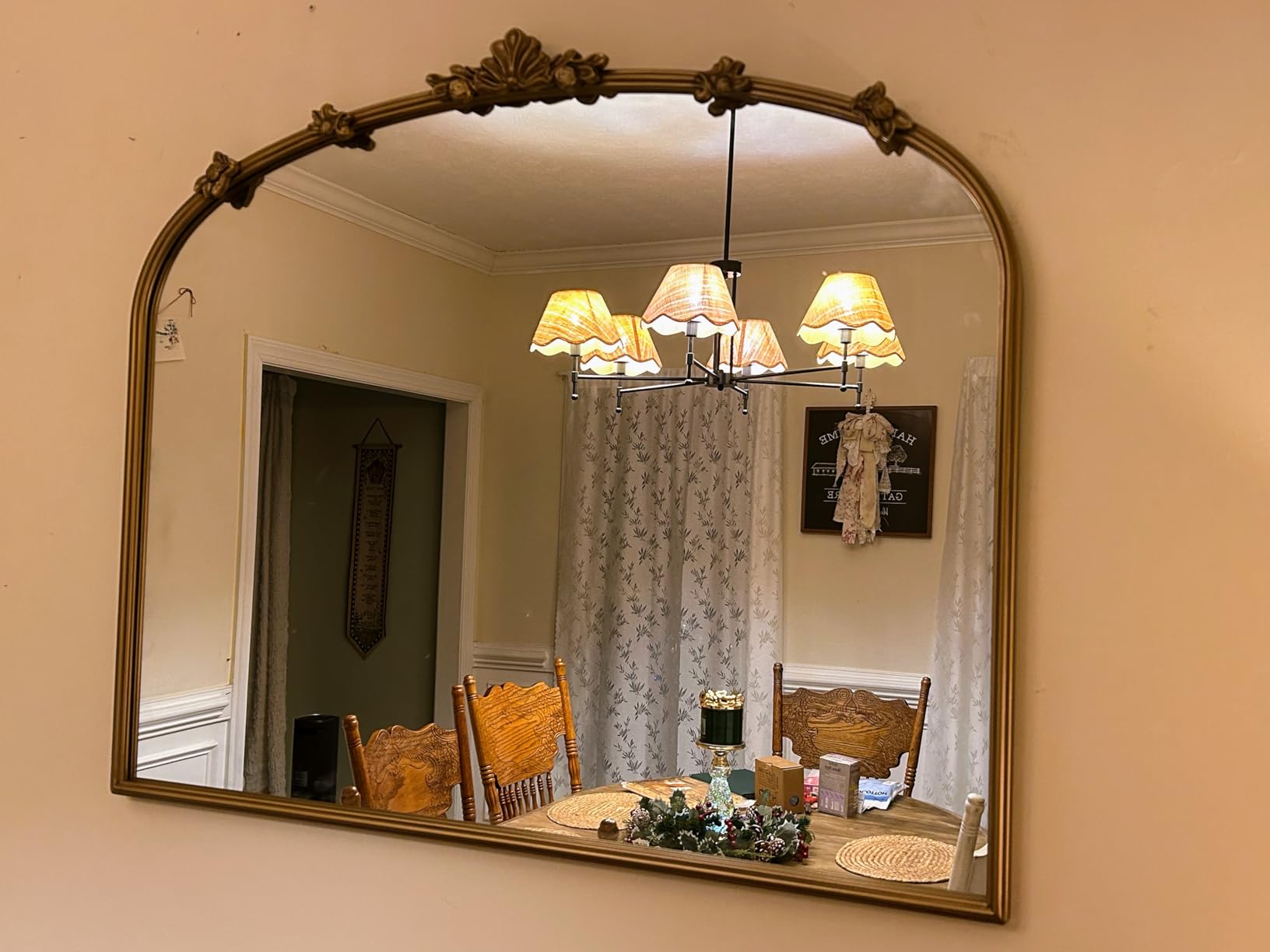 Besdomus Full Length Gold Mirror: 21''x56'' Baroque Floor Long Body Mirror | Traditional Ornate Antique Decorative for Dressing Room/Bedroom/Living Room/Entryway/Hallway/Wall customer photo 2