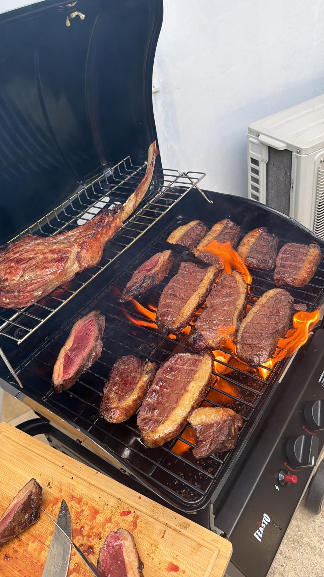 Feasto 2 Burner Propane Gas Grill with 26,500 BTUs Output, Porcelain-Enamel Main Body and Lid, Propane BBQ Grill with Warming Rack & Side Tables for Patio, Backyard, Poolside Gatherings customer photo 1