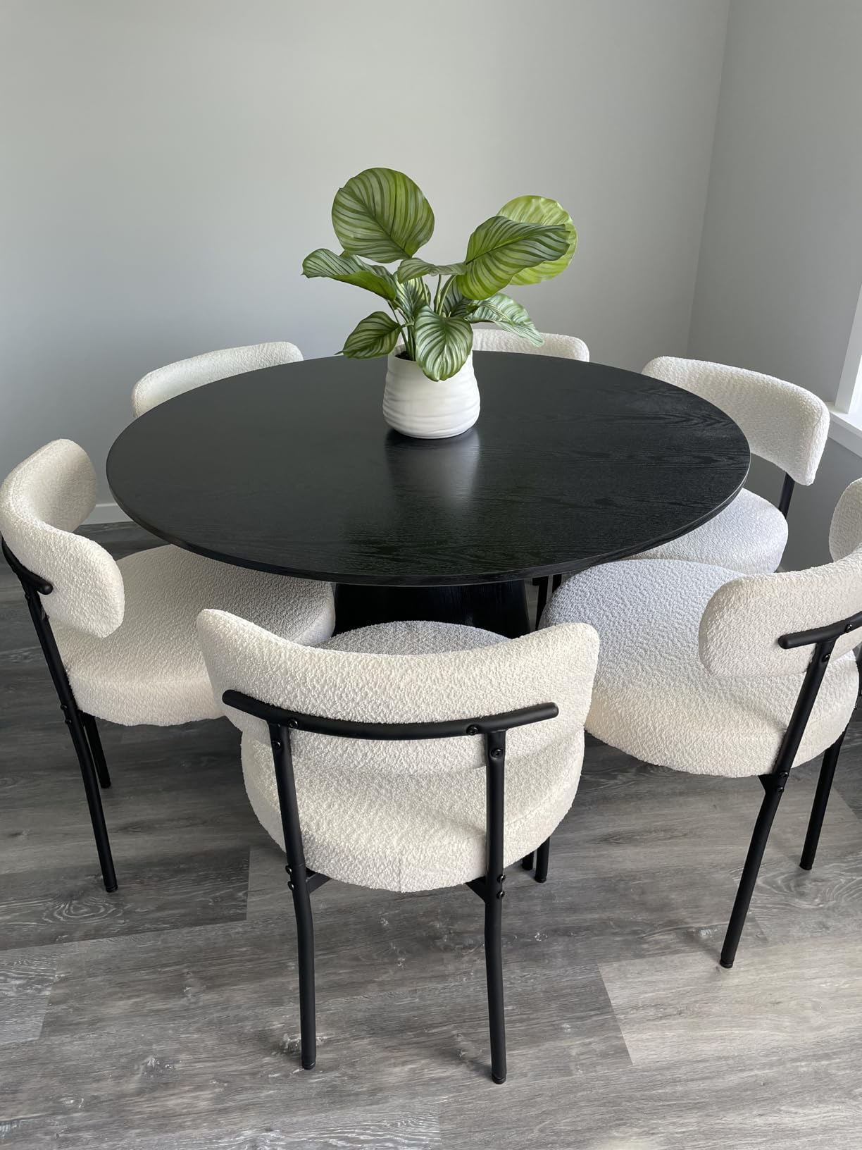 Faux Marble Round Dining Table for 4-6, 45