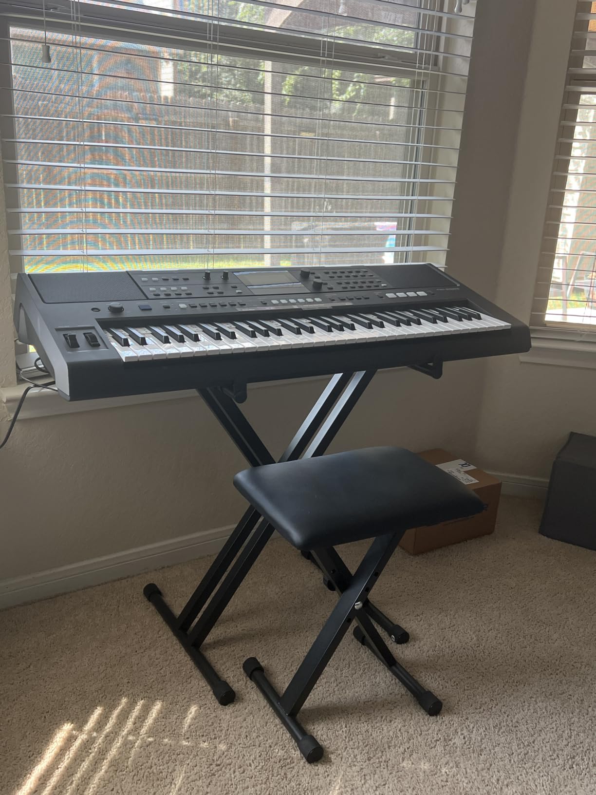 Yamaha PSR-E583, 61-Key Touch-Sensitive Portable Keyboard with Premium Sound, Music Rest and Power Adapter | 890 Voices, 345 Styles, Looper, Live Control Knobs, Megaboost, Includes Music Rest and Pa-300c Adapter customer photo 1