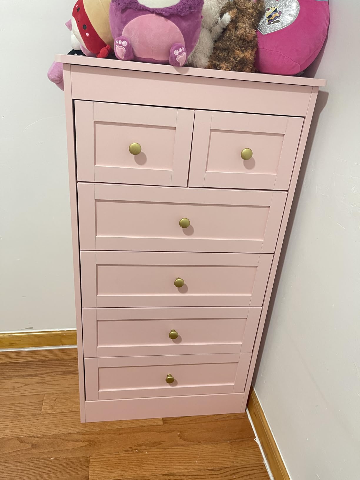wanan Tall 6 Drawer Dresser for Bedroom, White Modern 43.3'' Tall Wood Chest of Drawers, Storage Organizer with Smooth Metal Rails & Anti-Tip Kit for Closet, Hallway, Living Room customer photo 1