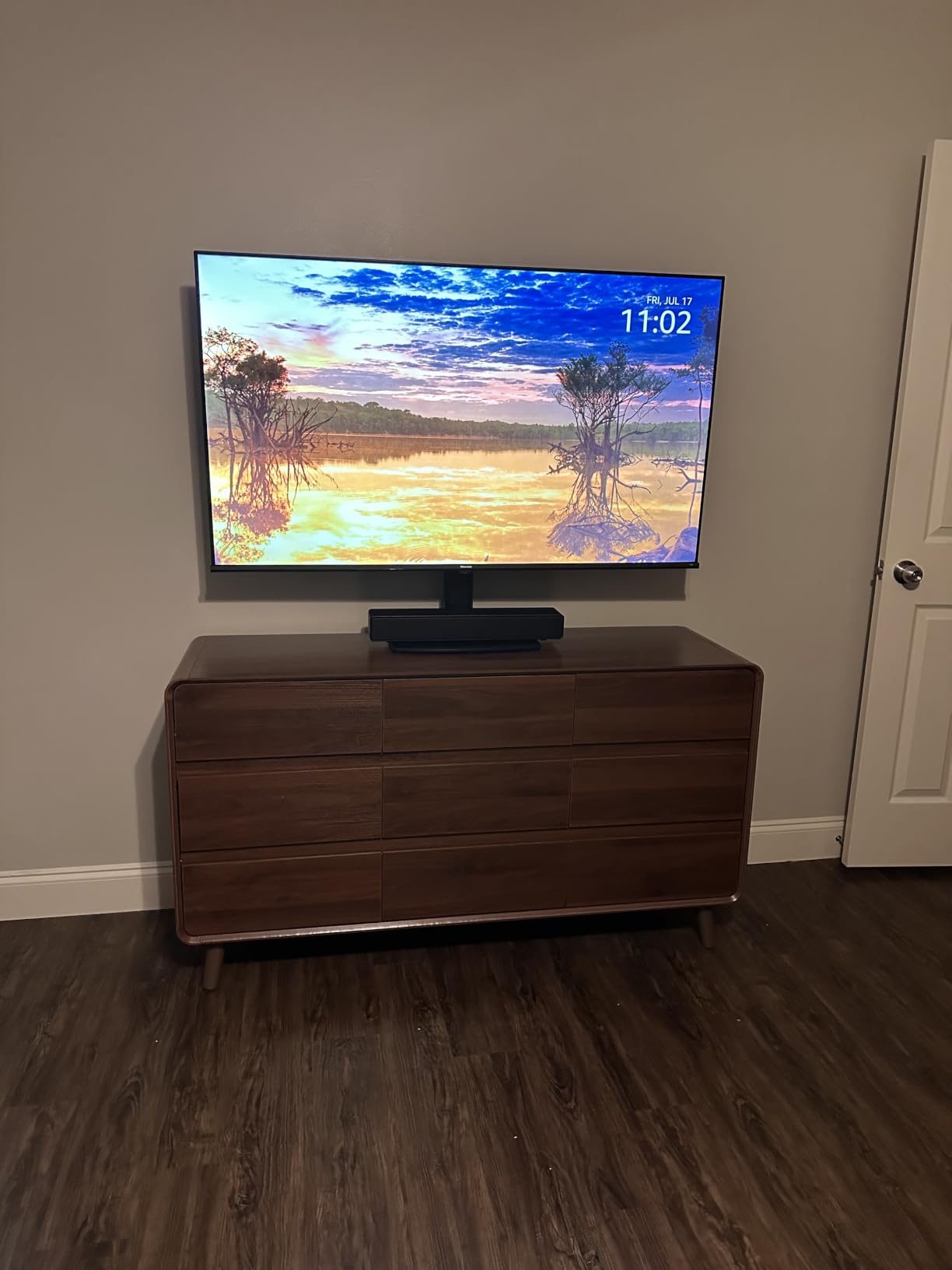Nasonet 9 Drawer Dresser for Bedroom, Mid Century Modern Wood Chest of Drawers, Wide Storage Drawer Dresser TV Stand, Walnut customer photo 1