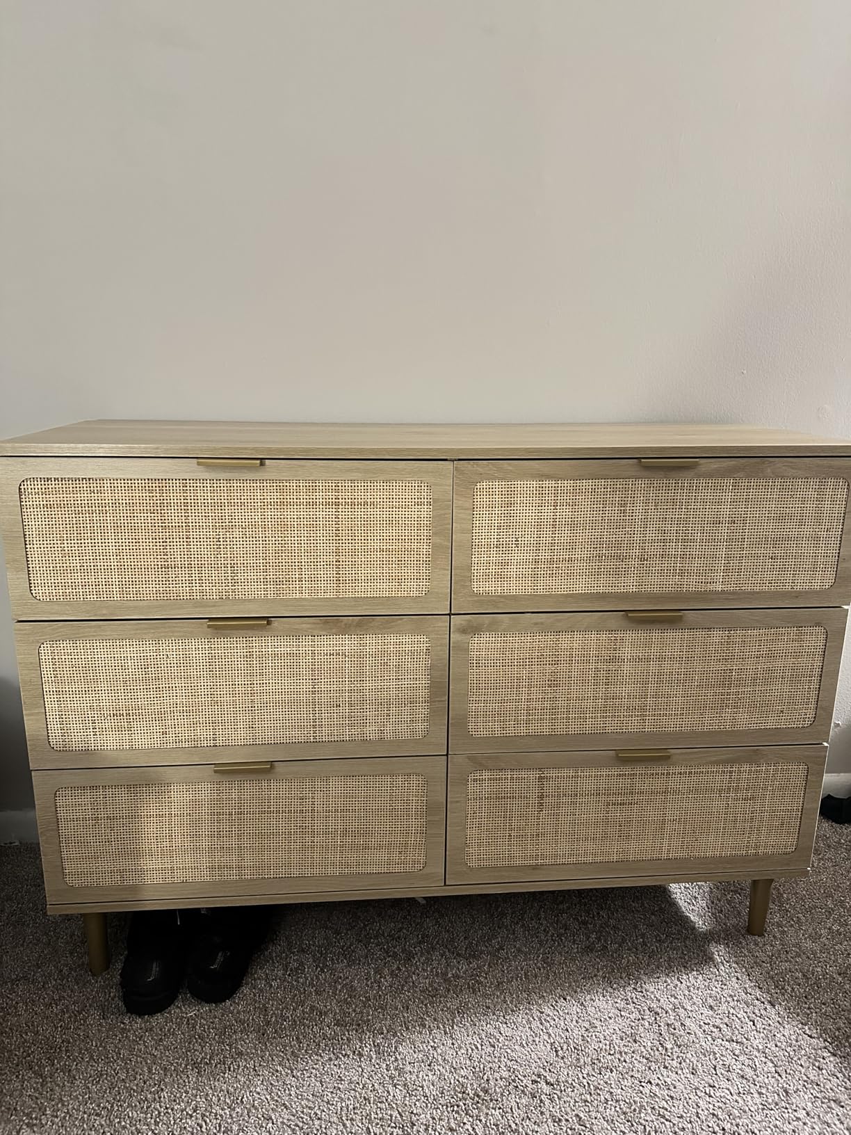 GarveeHome Rattan 9 Drawer Dressers for Bedroom, Deep Drawer, Natural | Tall Dresser, Wide Top, for Living Room, Hallway, Kids Room, Large Chest of Drawers for Closet, Long Wooden Dresser customer photo 2