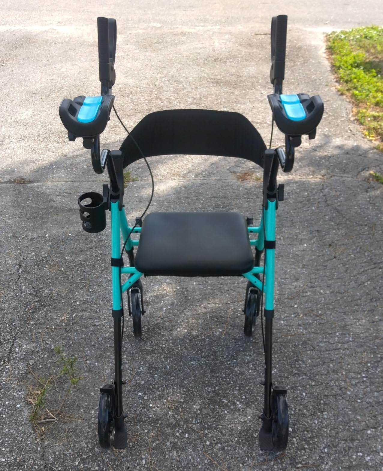 VOCIC Z22 Upright Walkers for Seniors with Seat, GelSoft Stand Up Walker | GelSoft Upright Walker with Adjustable Armrests & Cup Holder; 8