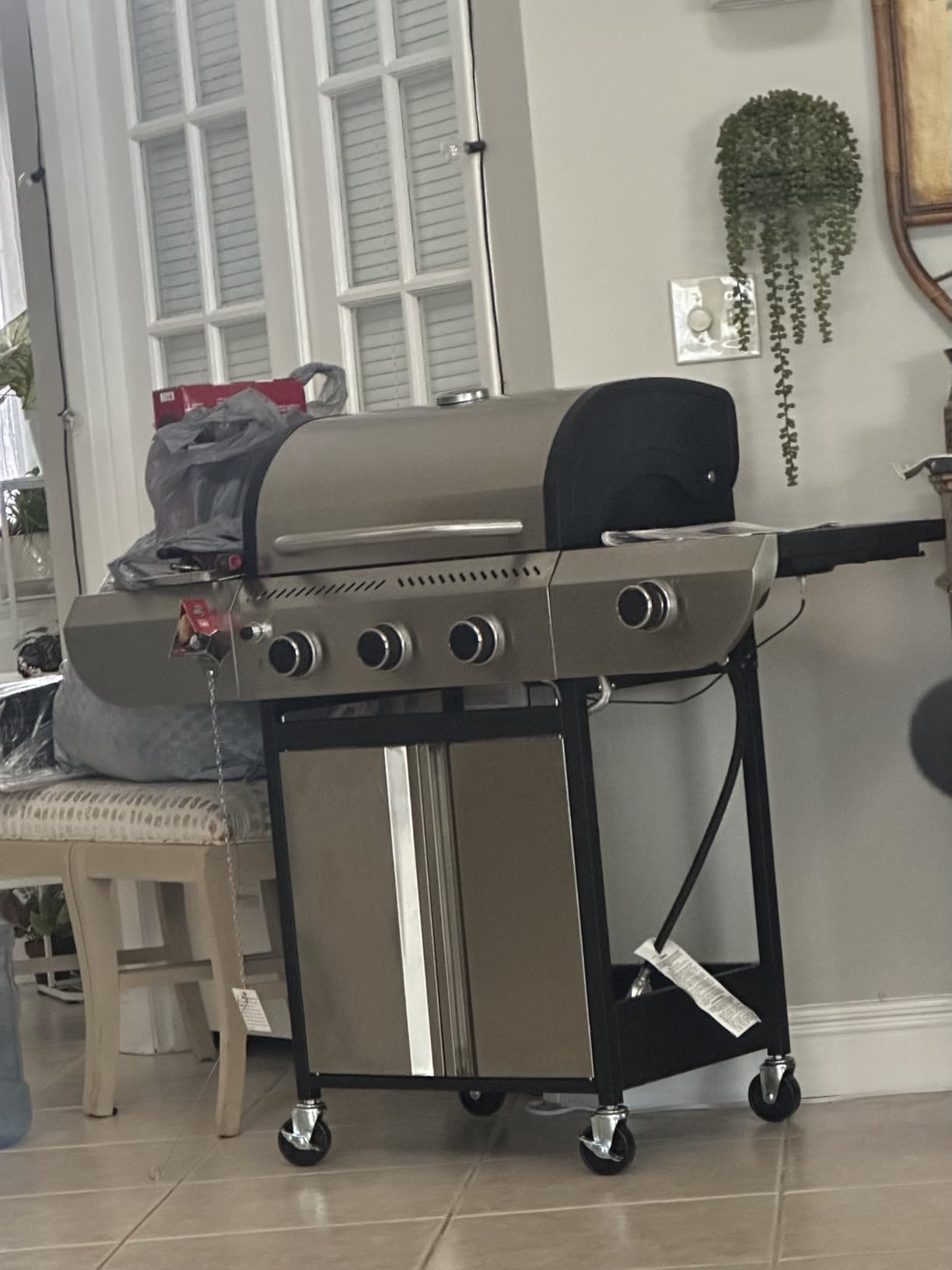 3-Burner Propane Gas Grill with Side Burner, 34,000 BTU Stainless Steel BBQ Grill - Heavy-Duty Porcelain-Enameled Grates for Patio and Outdoor Cooking customer photo 1