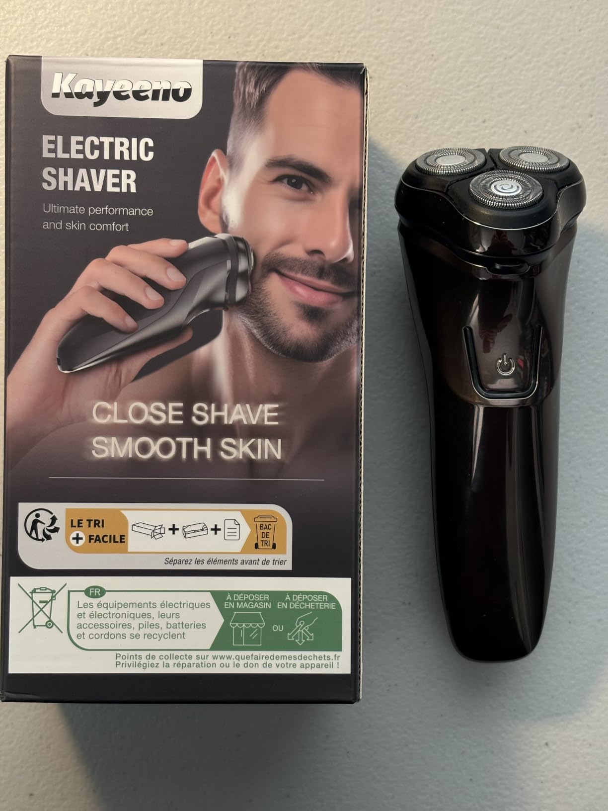Electric Razor for Men Waterproof: 5D Floating Rotary Shaver for Travel Wet or Dry - Sensitive Skin Care, USB Fast Charging, Stainless Steel Blades, Pop-up Trimmer Chic Black customer photo 1