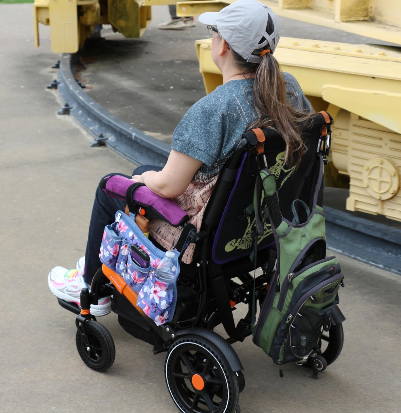 Lightweight Electric Wheelchair for Adults, Orange, 15 MI, 36LBS Portable Motorized Wheelchair for Seniors, 500W Brushless Motor, Airline Approval, LED Lights customer photo 2