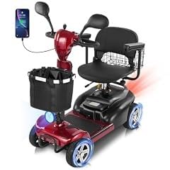 20 Miles 4 Wheels Mobility Scooter for Seniors/Adults Up to 300LBS,350W Electric Wheelchair Detachable Lithium Battery,Dual Baskets,Rotating Seat,with Taillight, USB Charging, Purple customer photo 1