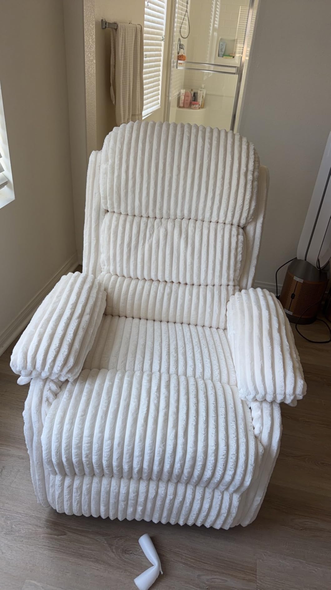 Korser Rocking Recliner Chair, Nursery Rocker Chair for Adults, Small Recliners for Small Spaces, Swivel Rocker Recliner with Cushion, Upholstered Rocking Chairs for Living Room, RV, Corduroy customer photo 1