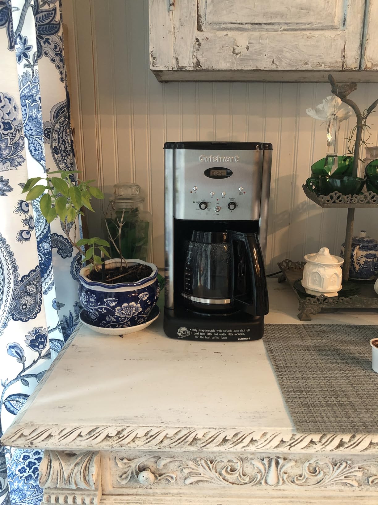 Cuisinart DCC-1200P1 Brew Central 12-Cup Programmable Coffeemaker Coffee Maker, Carafe, Brushed Chrome | Brew Central coffee machine & coffee pot with 1-4 cup settings, auto-off & built-in charcoal water filter, DCC-1200P1 customer photo 1
