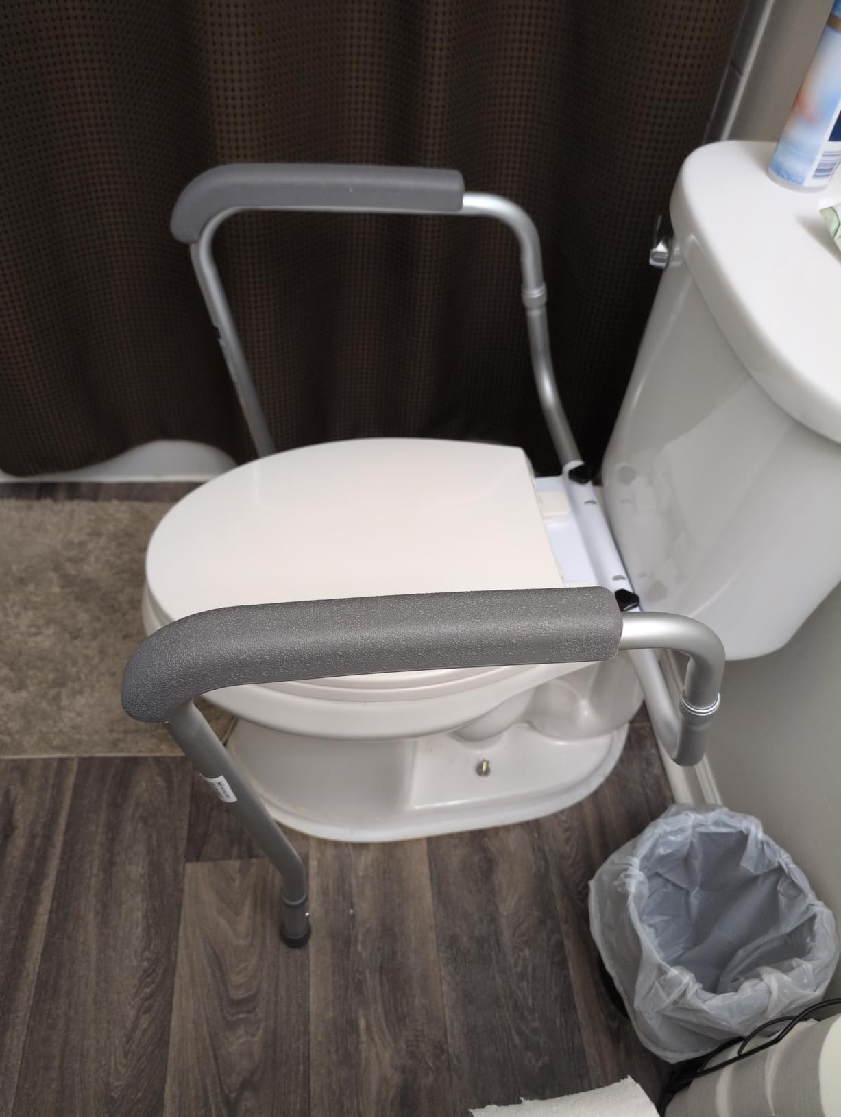Medline Toilet Handle Safety Rail, Grab Bar for Bathroom, 26 to 31 Adjustable Height, 250-lb. Capacity, Aluminum customer photo 2