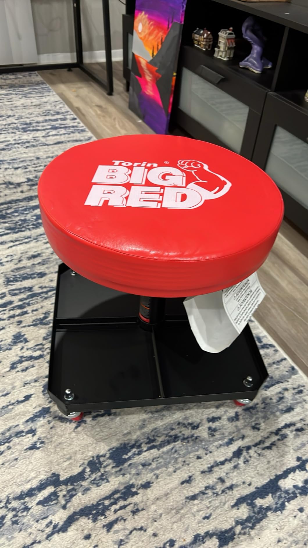 Big RED Pneumatic Rolling Mechanic Stool, Large customer photo 1