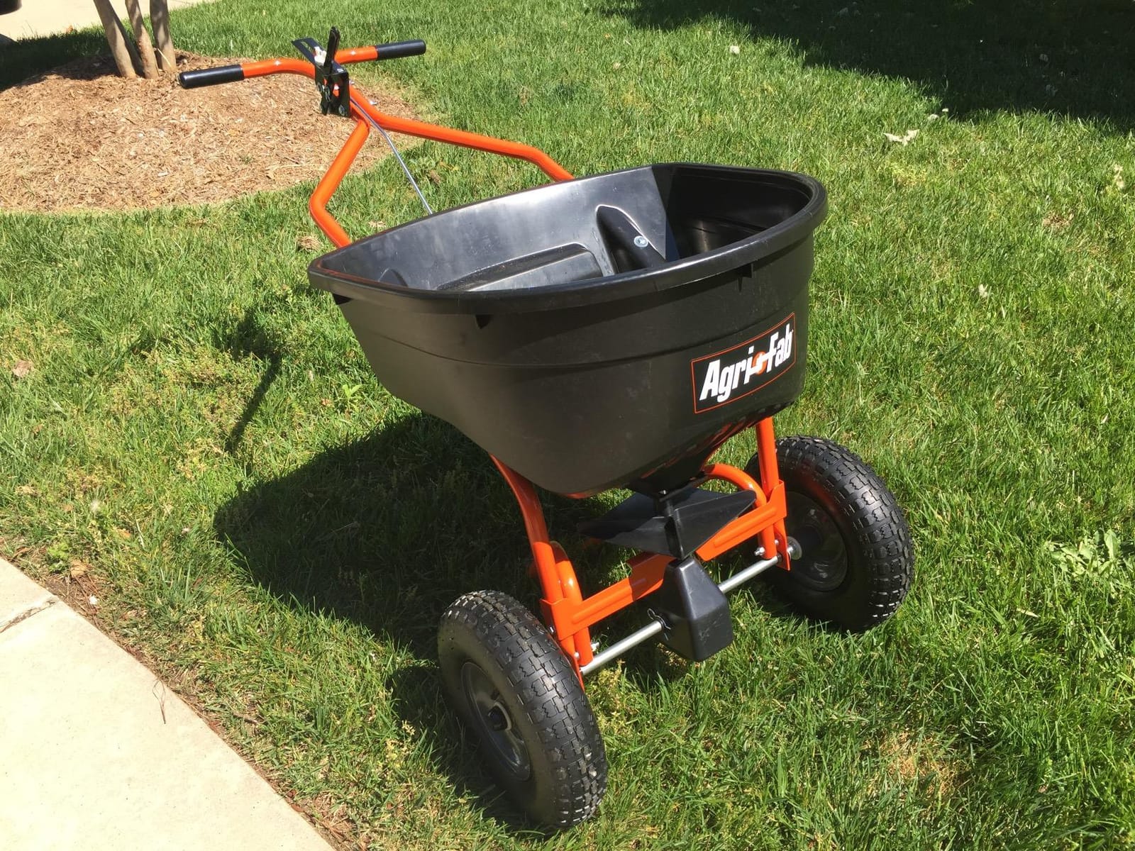 Agri-Fab 45-0462 Push Broadcast Spreader, Orange & Black, 130-lb Capacity customer photo 2