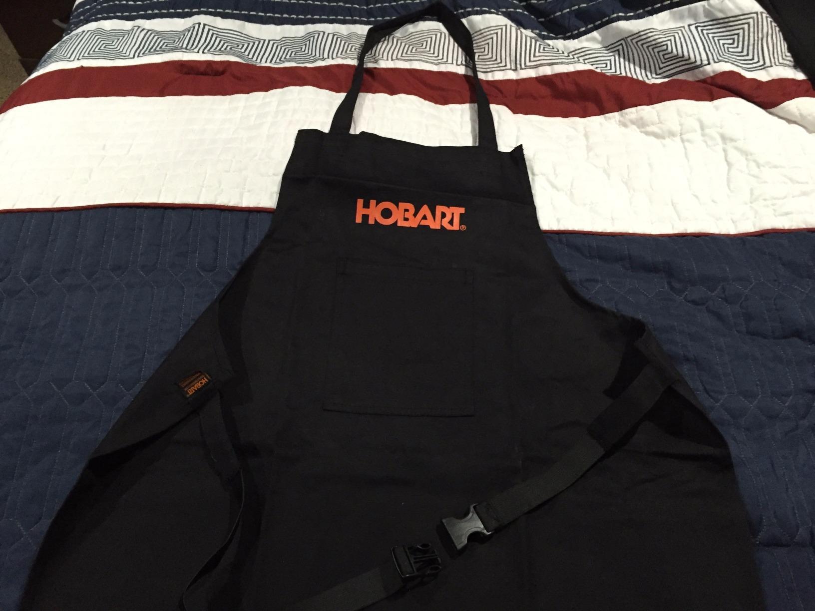 Hobart 770686 Black Cotton Welding Apron | Flame-retardant cotton; adjustable elastic waist strap; 24 x 36 in, one size fits most customer photo 2
