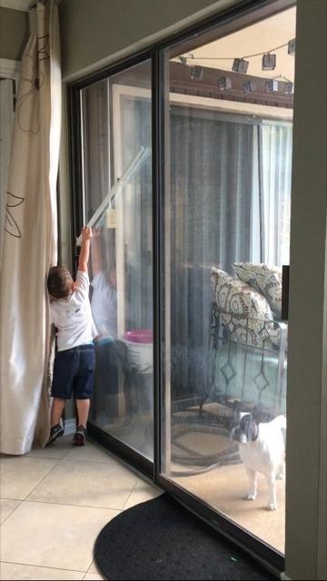 Ideal Security Sliding Door Security Bar with Childproof Lock, Adjustable, for Patio Doors and Sliding Glass Doors (25.75-47.5 Inches) customer photo 1