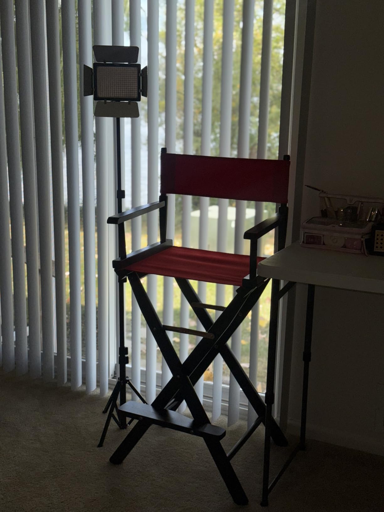 Casual Home Director's Chair, White Frame/White Canvas, 30