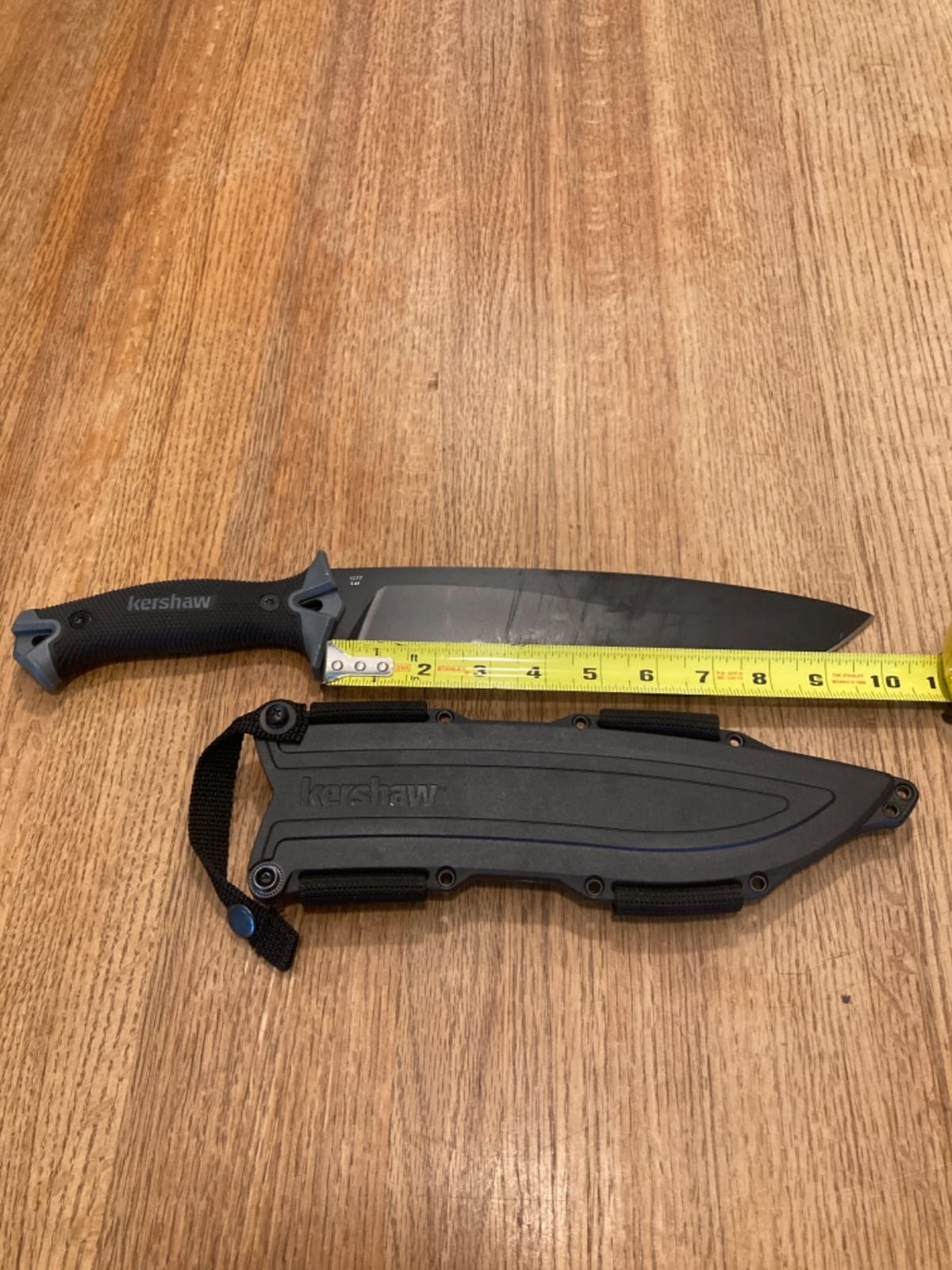 Kershaw Camp 10 Machete, Black, 10 Inch Fixed Recurve Blade, 65Mn Carbon Tool Steel, Full-Tang Blade, Includes Sheath and Straps, Machete for Yard Work, Camping, Outdoors, Bushcraft and More customer photo 2
