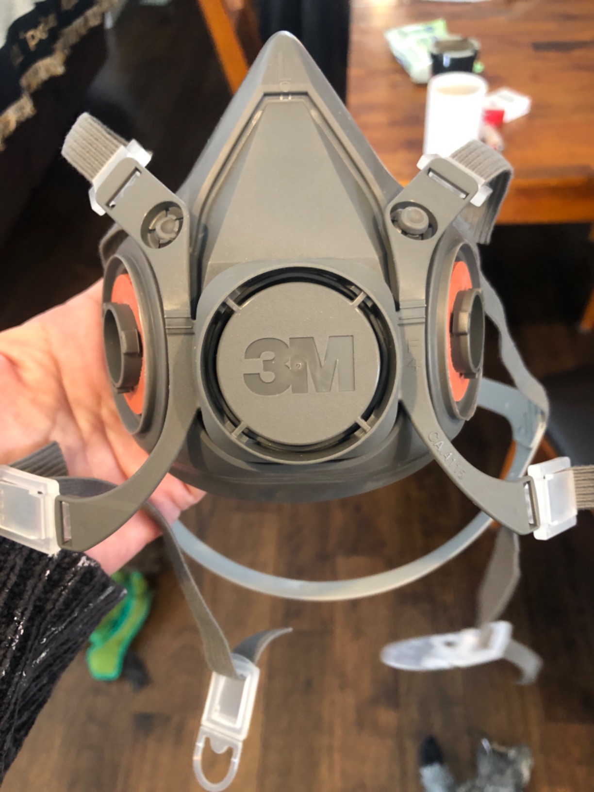 3M Half Facepiece Reusable Respirator 6300, NIOSH, Large | Four-Point Harness, Comfortable Fit, Dual Airline Supplied Air Compatible, Bayonet Connections, Painting, Sanding, Cleaning customer photo 2