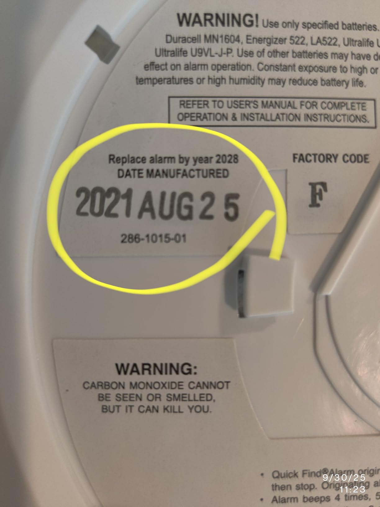 Universal Security Instruments Hardwired 2-in-1 Carbon Monoxide & Natural Gas Smart Alarm with Battery Backup, Model MCN108 customer photo 1