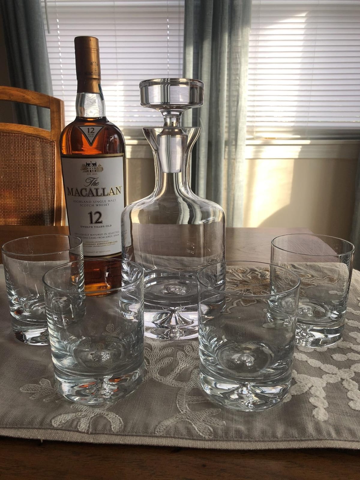 Whiskey Decanter Set, Made in Europe, 100% Lead-Free Crystal, Gift-Boxed, 1 Decanter & 4 Double Old Fashioned Glasses (Taylor Decanter Set) customer photo 1