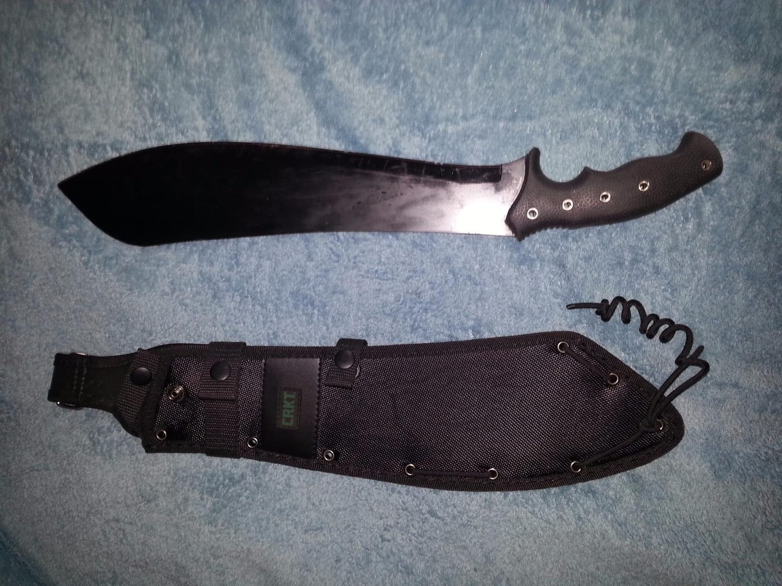 CRKT Halfachance Fixed Blade Parang Machete: 18 Inch Black Powder Coated Carbon Steel Parang Style Blade with Nylon Sheath for Survival, Hunting & Camping K920KKP customer photo 2