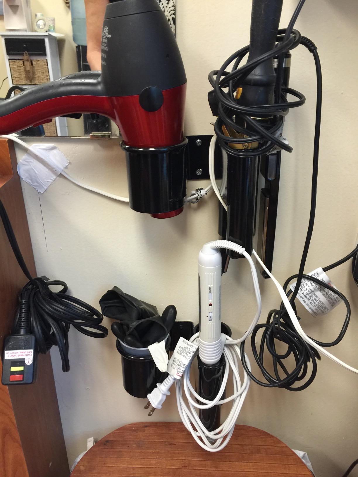 Saloniture Wall Mount Hair Iron and Blow Dryer Holder - Salon Appliance Rack customer photo 2