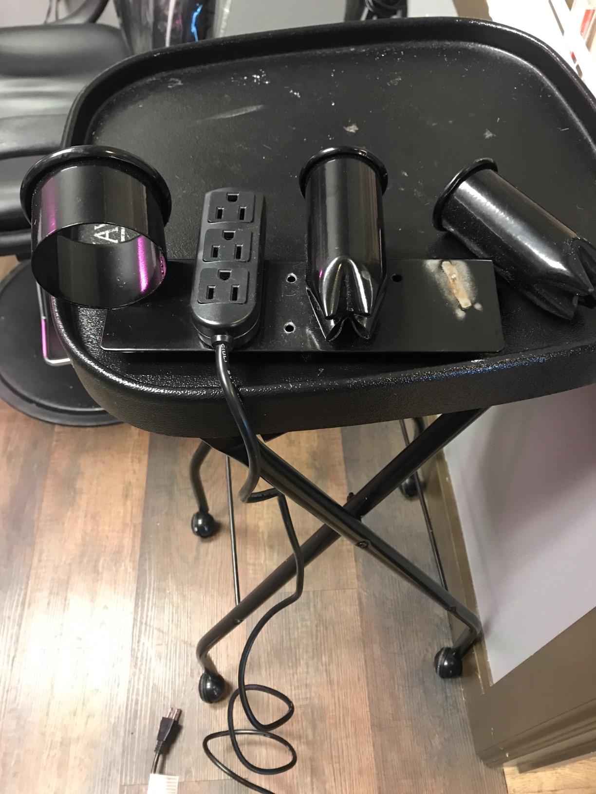 Saloniture Blow Dryer & Hair Iron Holder - Salon Appliance Rack w/ 3 Outlets & Clamp customer photo 1