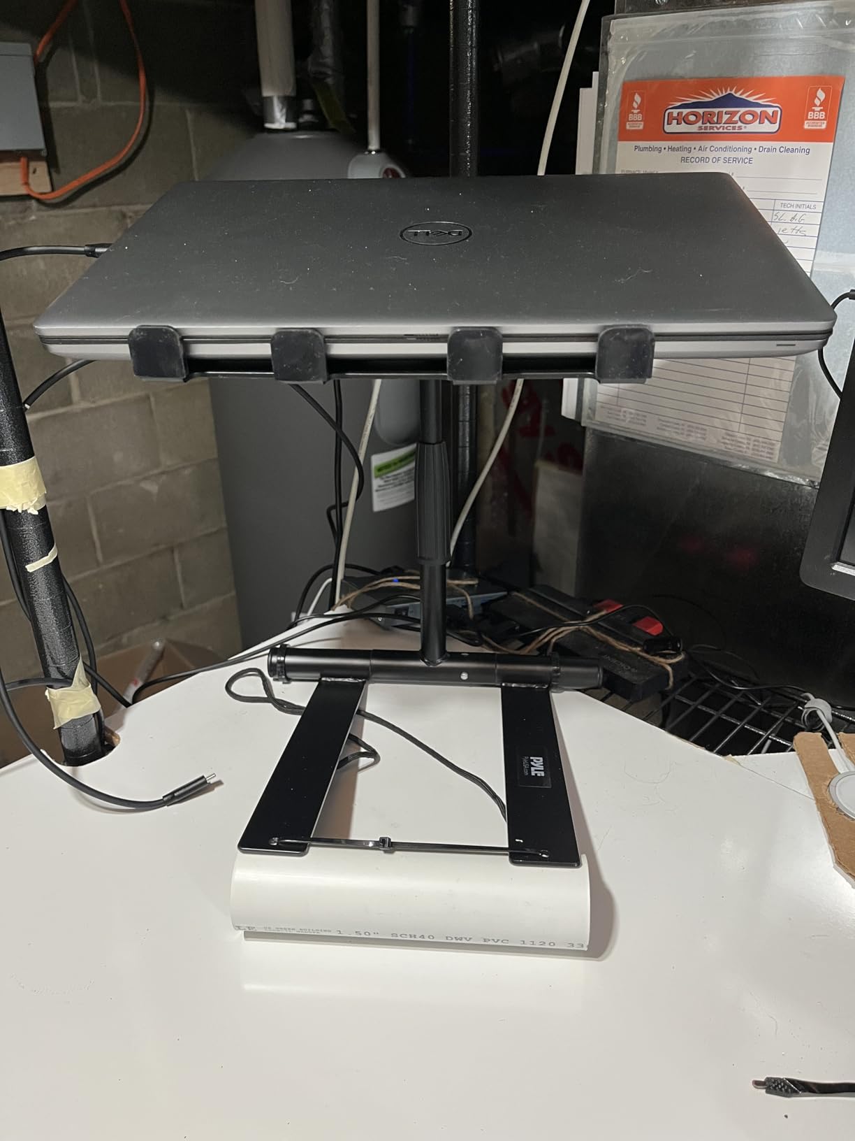 Pyle Portable Folding Laptop Stand - Adjustable Angle, Foldable Height and Four Prong Anti-Slip Tray for DJ Mixer (PLPTS55) customer photo 2