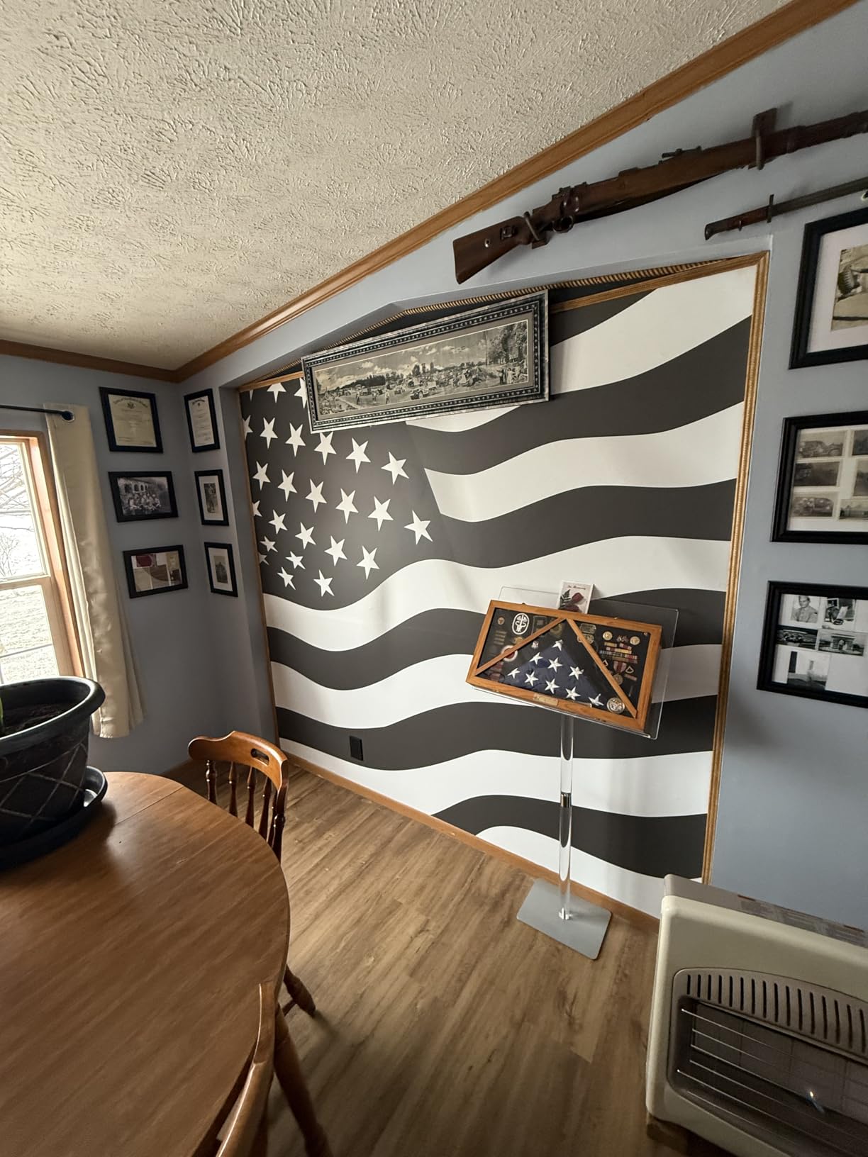 Horizontal Gun Rack and Shotgun Hooks Store Any Rifle Shotgun and Bow - Real Hardwood Harvested in Wisconsin - Made in USA customer photo 1