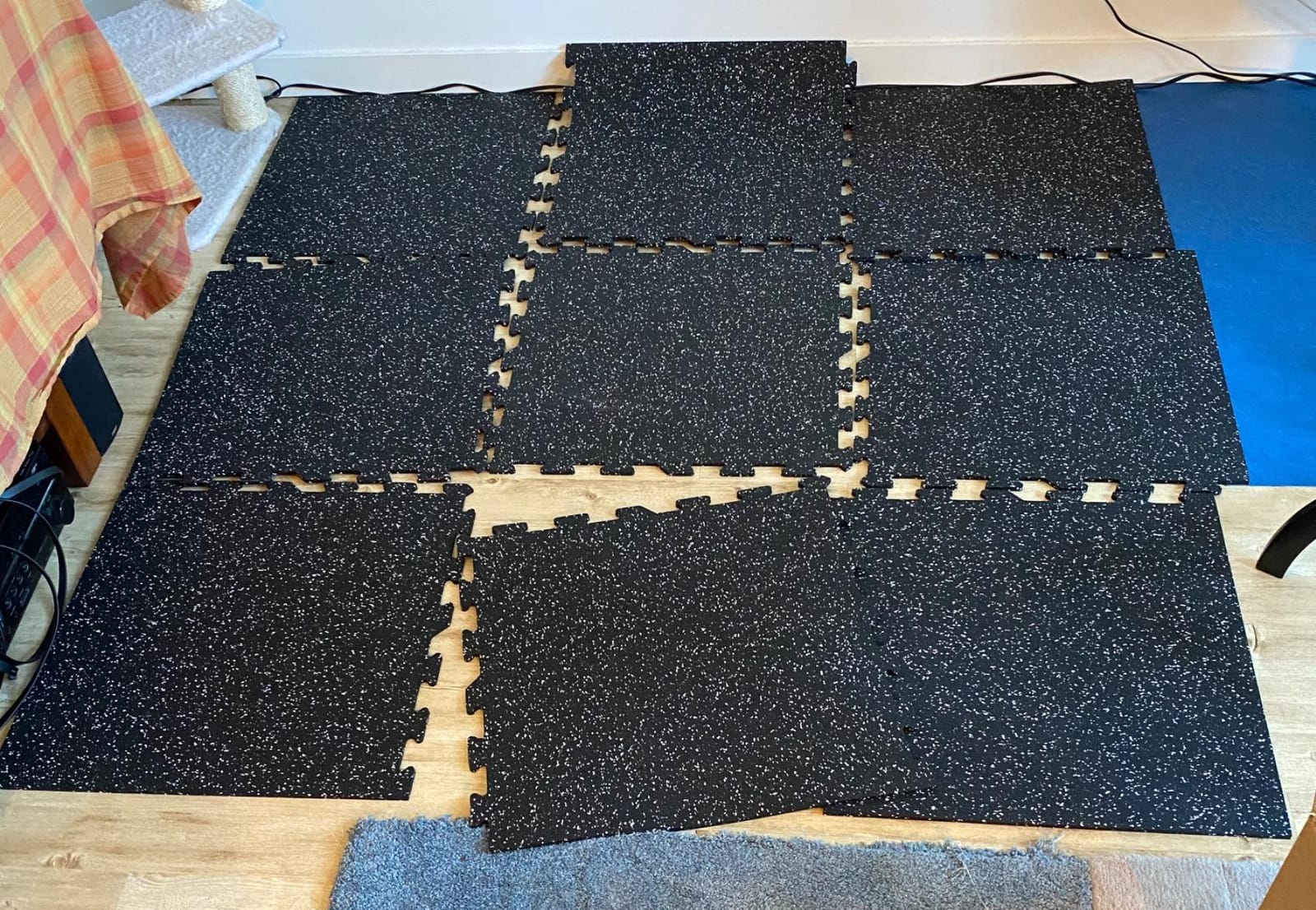 IncStores 8mm Strong Rubber Tiles (23in x 23in Tiles/Multi Piece Floor Kits) Interlocking Rubber Gym Mats for Home Gym Flooring & Fitness Room Floors customer photo 1