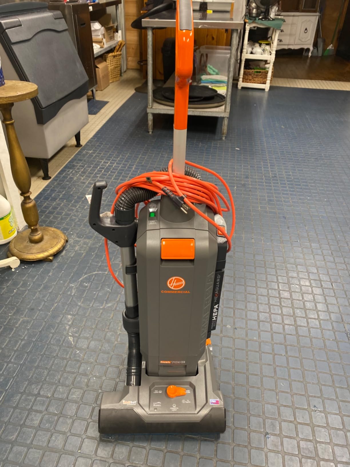 Hoover HushTone Commercial Vacuum Cleaner, 15 Inch, Bagged Upright Vac | Hexaguard HEPA Filter, Traps 99% of Dust, Dirt and Pollens, 40 Foot Cord, Powerful Vacuum Cleaners for Commercial Use customer photo 1