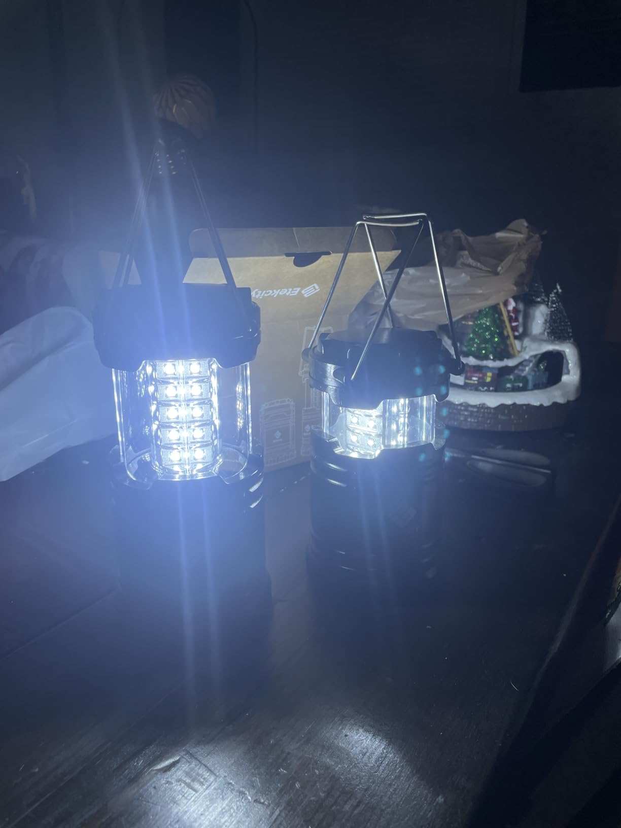 Etekcity Camping Lanterns for Power Outages 4 Pack, Flashlight for Camping Essentials, Survival Kit and Gear, Hurricane Preparedness Items, Emergency Led Battery Operated Lights, Black customer photo 1
