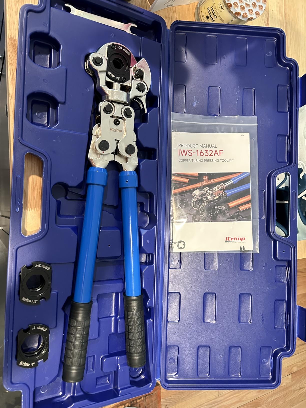 iCrimp Copper Tube Fittings Crimping Tool, Press Tool for ProPress Fittings with 1/2, 3/4 and 1-inch Jaws, IWS-1632AF customer photo 2