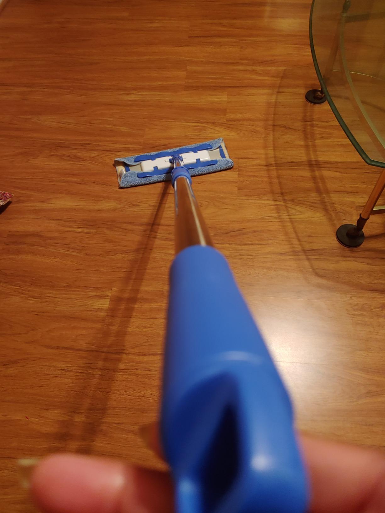 MR.SIGA Professional Microfiber Mop for Hardwood, Laminate, Tile Floor Cleaning, Stainless Steel Telescopic Handle - 3 Reusable Flat Mop Refills and 1 Dirt Removal Scrubber Included customer photo 1