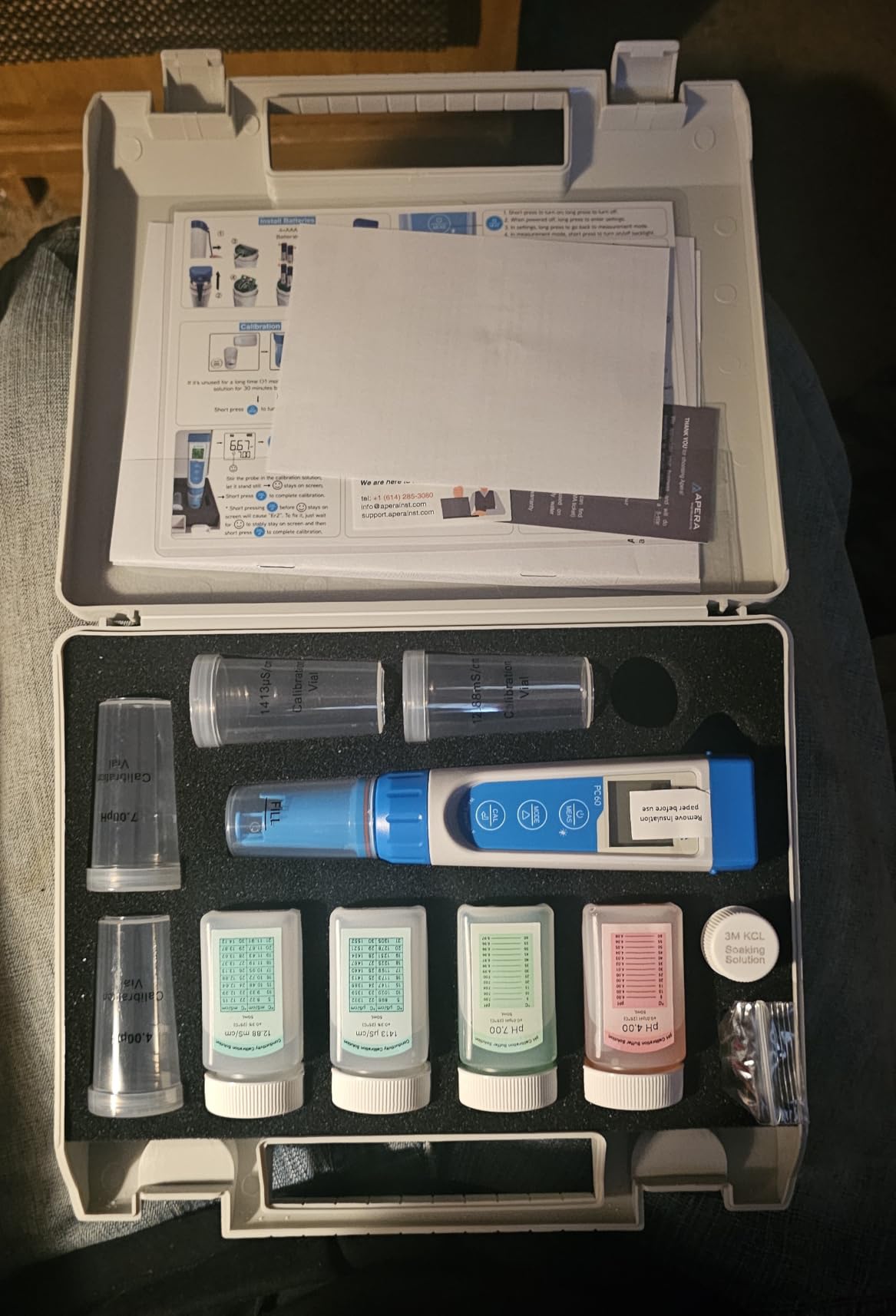 APERA INSTRUMENTS AI316 Premium Series PC60 5-in-1 Waterproof pH/EC (Conductivity) /TDS (ppm) /Salinity (ppt) /Temp. Multi-Parameter Pocket Tester Kit customer photo 1